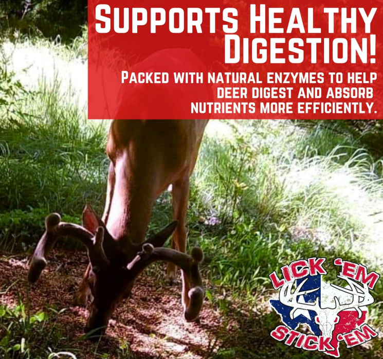 Lick'Em Stick'Em Deer Attractant | Natural Long-Lasting Powder for Year-Round Hunting and Wildlife Tracking | Nutrient-Rich Deer Lure | 4lb Bag