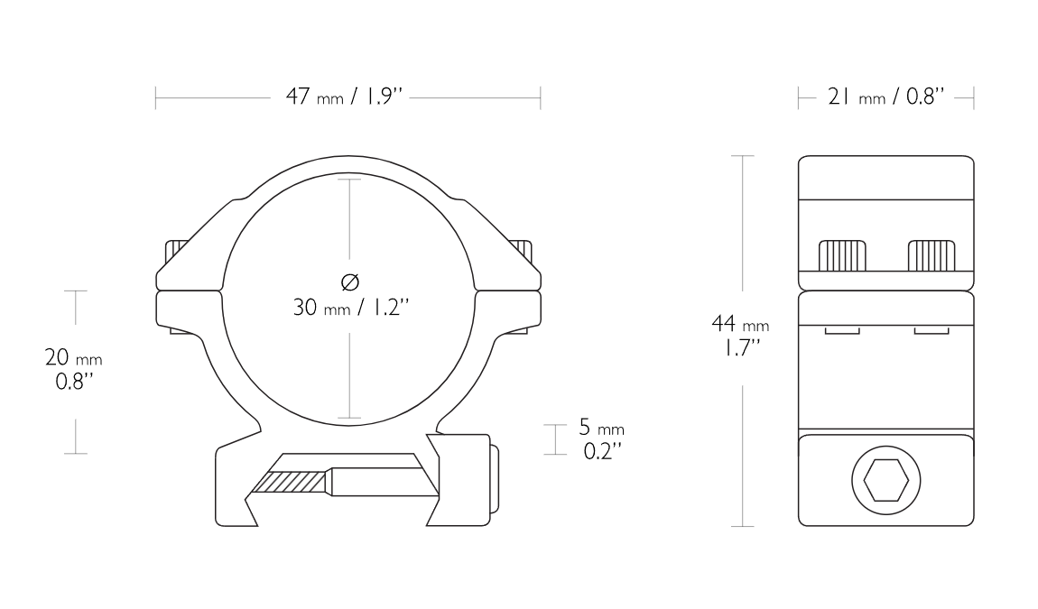HAWKE Match Mount 30mm 2 Piece Weaver Low