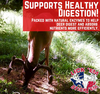 Lick'Em Stick'Em Deer Attractant | Natural Long-Lasting Powder for Year-Round Hunting and Wildlife Tracking | Nutrient-Rich Deer Lure | 4lb Bag