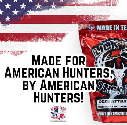 Lick'Em Stick'Em Deer Attractant | Natural Long-Lasting Powder for Year-Round Hunting and Wildlife Tracking | Nutrient-Rich Deer Lure | 4lb Bag
