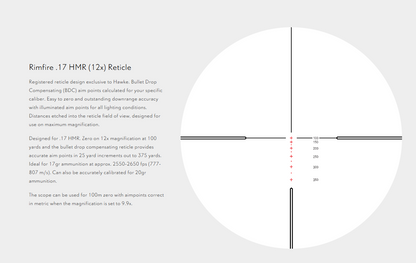 Hawke Vantage IR 4-12x40 AO Rimfire .17 HMR Reticle