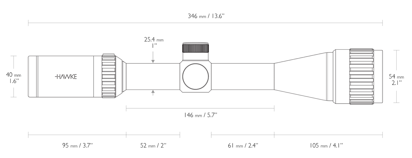 Hawke Vantage IR 4-12x40 AO Rimfire .17 HMR Reticle