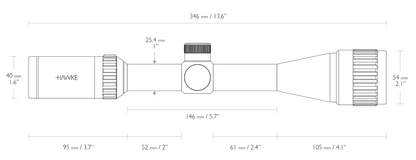 Hawke Vantage IR 4-12x40 AO Rimfire .17 HMR Reticle
