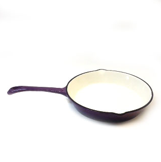 #12 Purple and Gold Enamel Coated Cast Iron Skillet