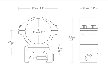 Hawke Match Mount Rings Weaver 30mm High