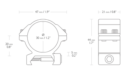 HAWKE Match Mount 30mm 2 Piece Weaver Low