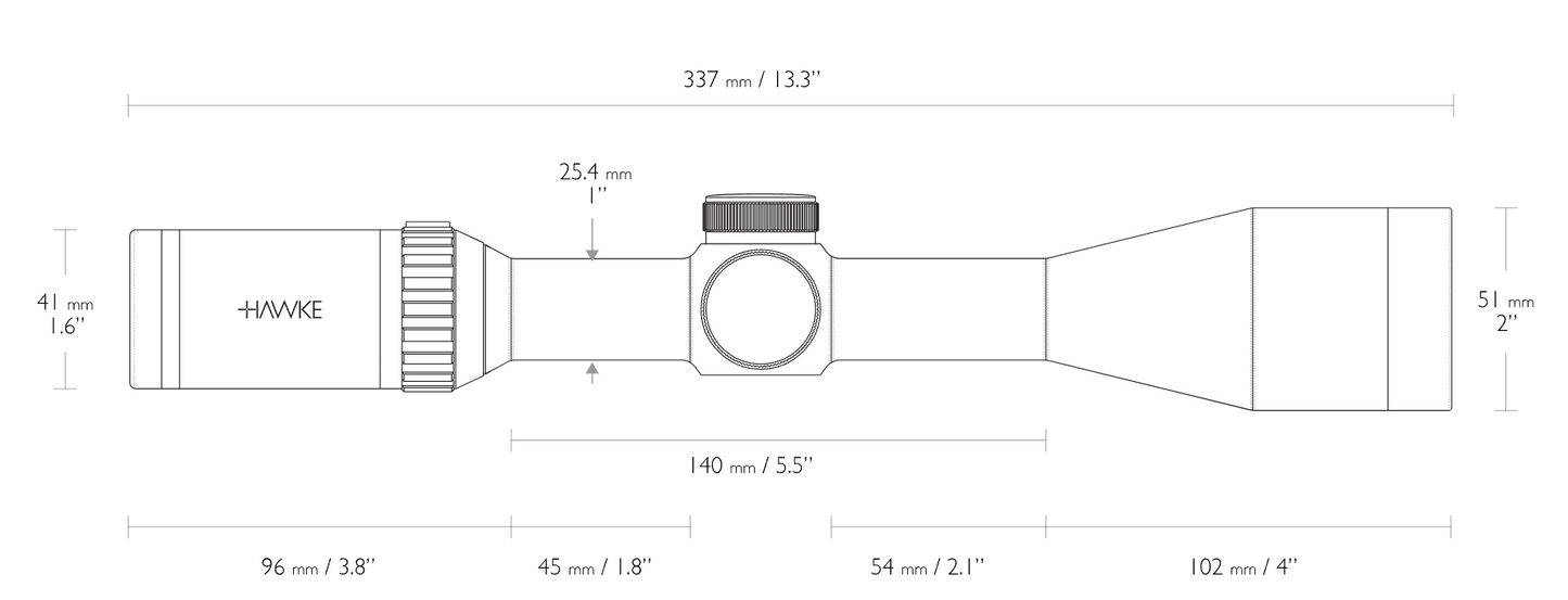Hawke Vantage SF 3-12x44 Half Mil Dot Reticle