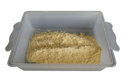 King Kooker Batter Box- 11" x 13" Plastic Batter Box with Sifter