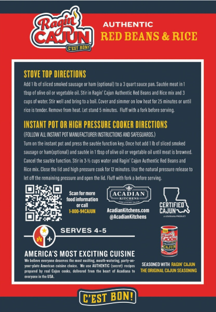 Ragin’ Cajun Authentic Red Beans & Rice