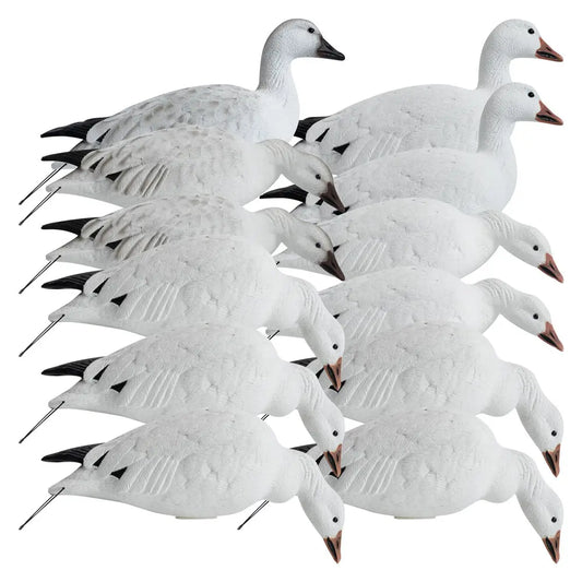 Rugged Series Full Body Snow Goose Touchdown Decoys 12-Pack
